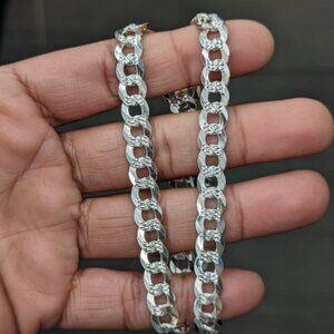 925 sterling silver cuban diamond cut chain 18 inches